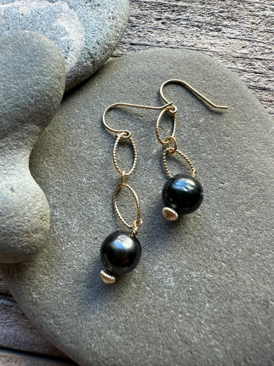 Lunar Current Tahitian Pearl Earrings