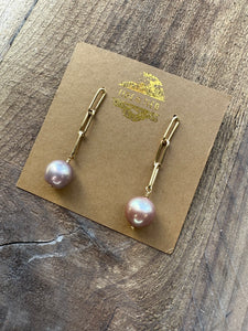 Paperclip Chain Edison Dangler Earrings