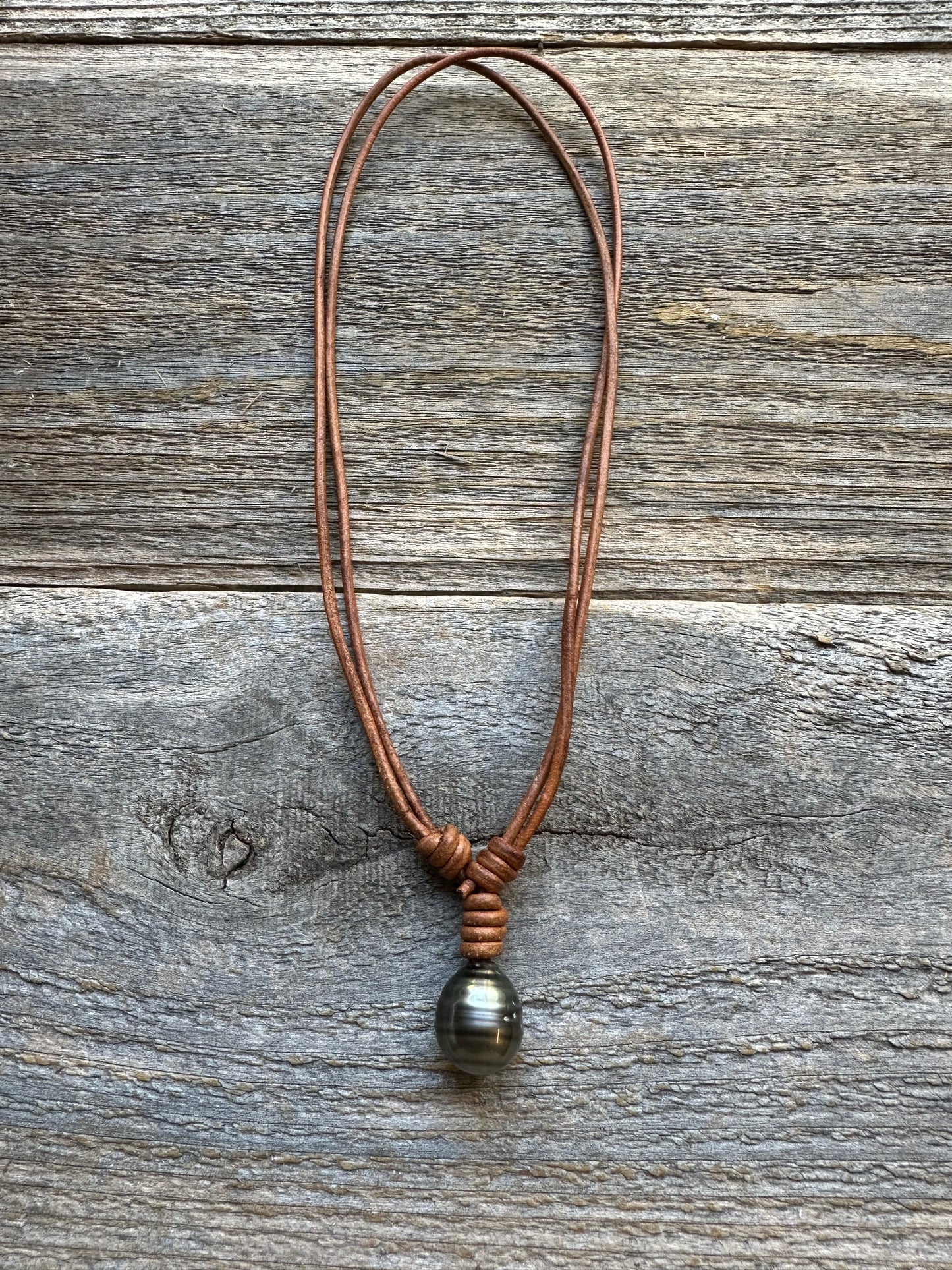 Salt and Saddle Tahitian Pearl Leather Necklace
