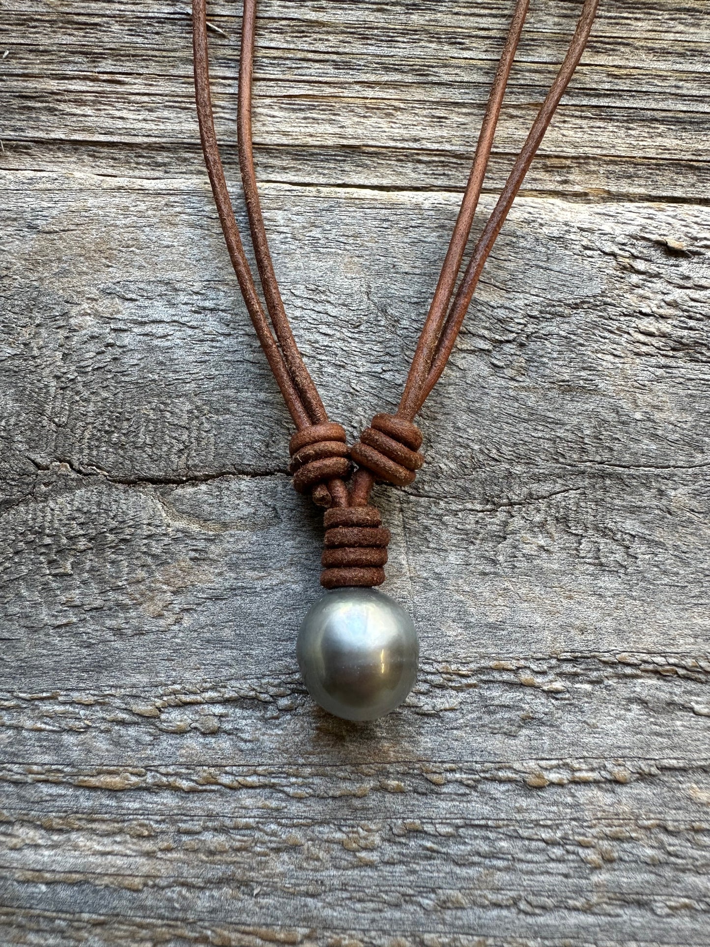 Salt and Saddle Tahitian Pearl Leather Necklace