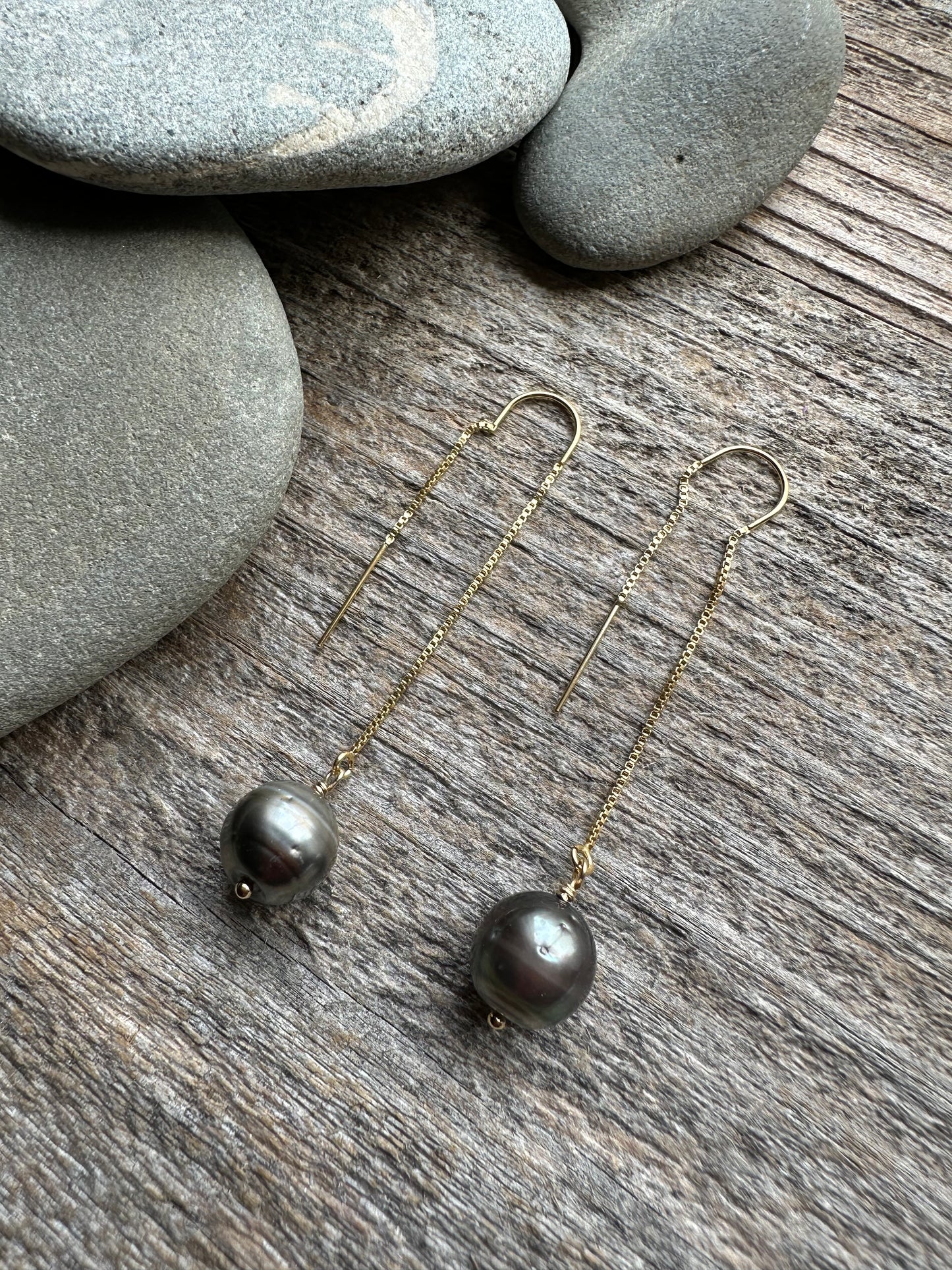 Tahitian Pearl Threader Earrings