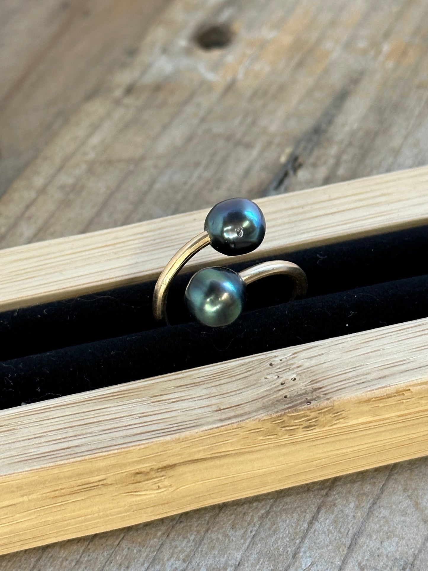 Double Tahitian Pearl 14K Gold Filled Ring