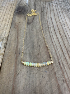 Opal Bar Necklace