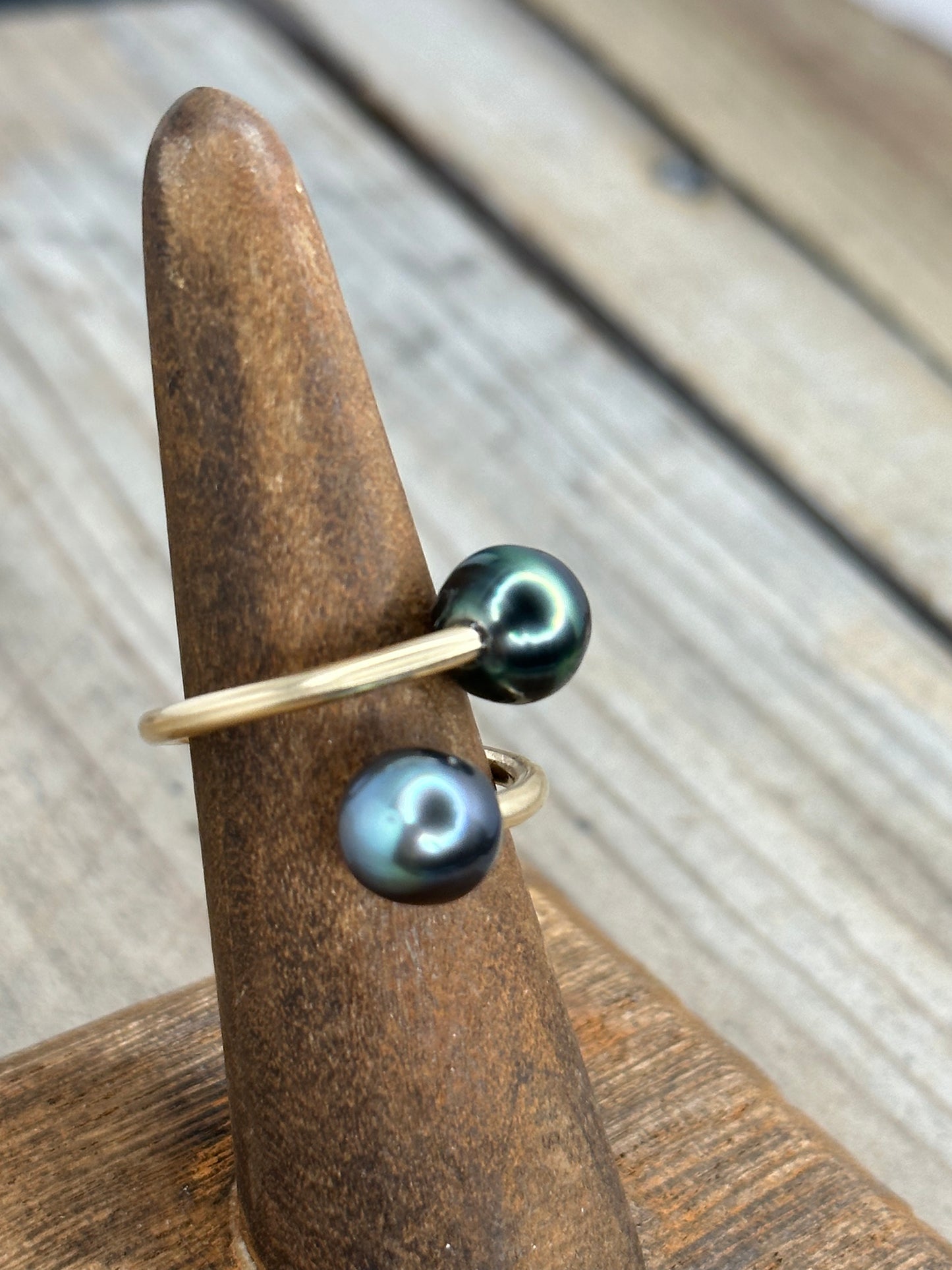 Double Tahitian Pearl 14K Gold Filled Ring