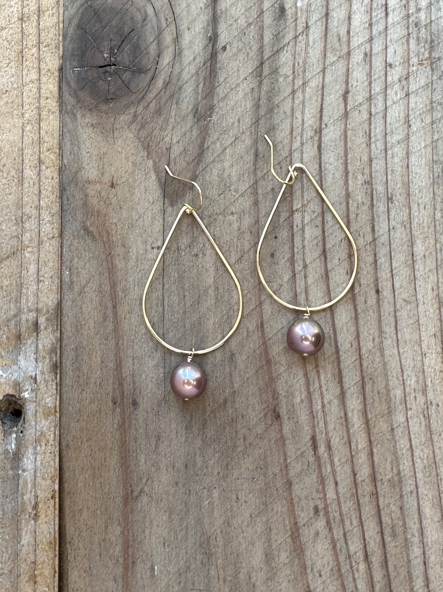 Pink Edison Pearl 14K Goldfilled Teardrop Earrings
