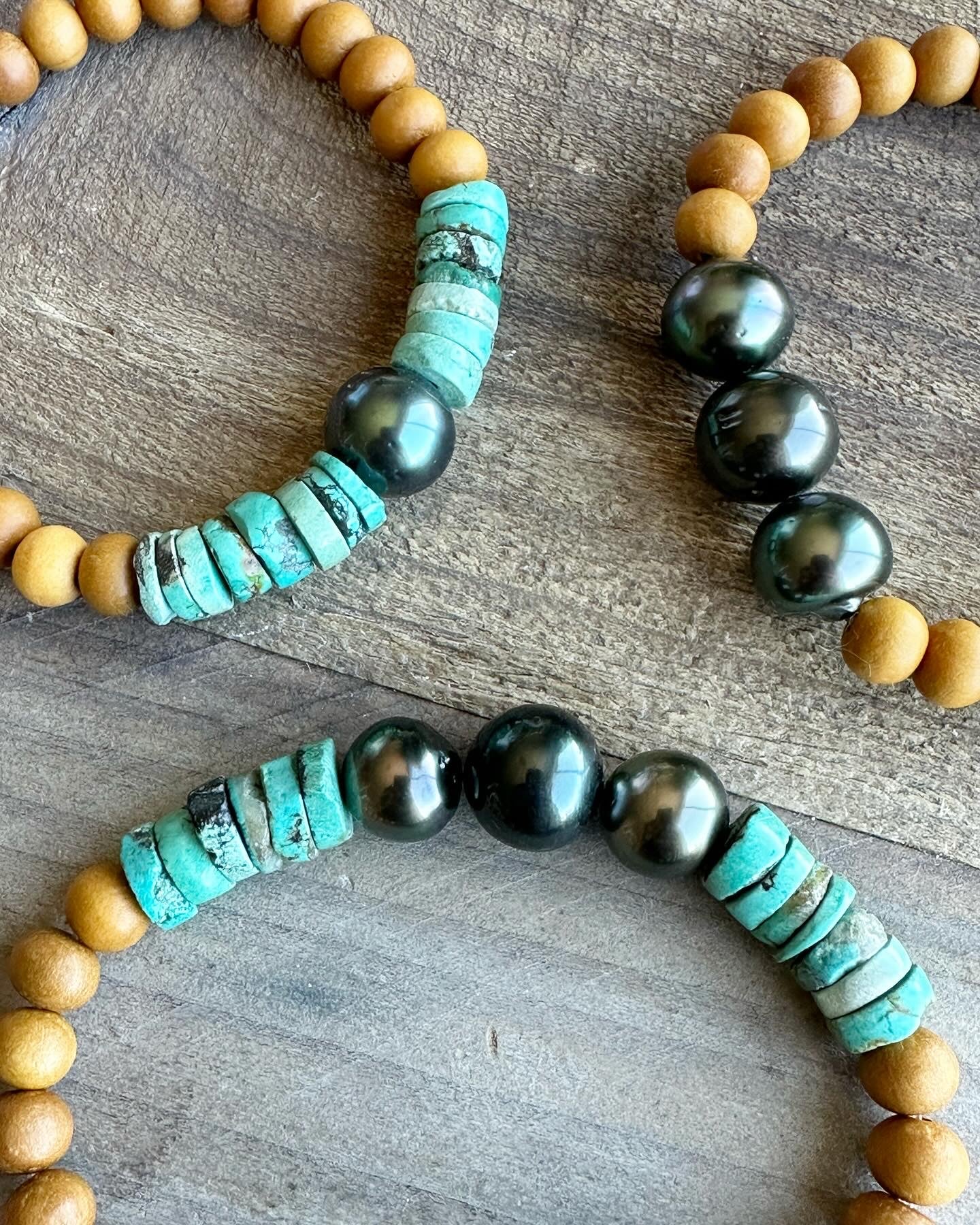 Turquoise Sacred Tide Bracelet with Tahitian Pearl