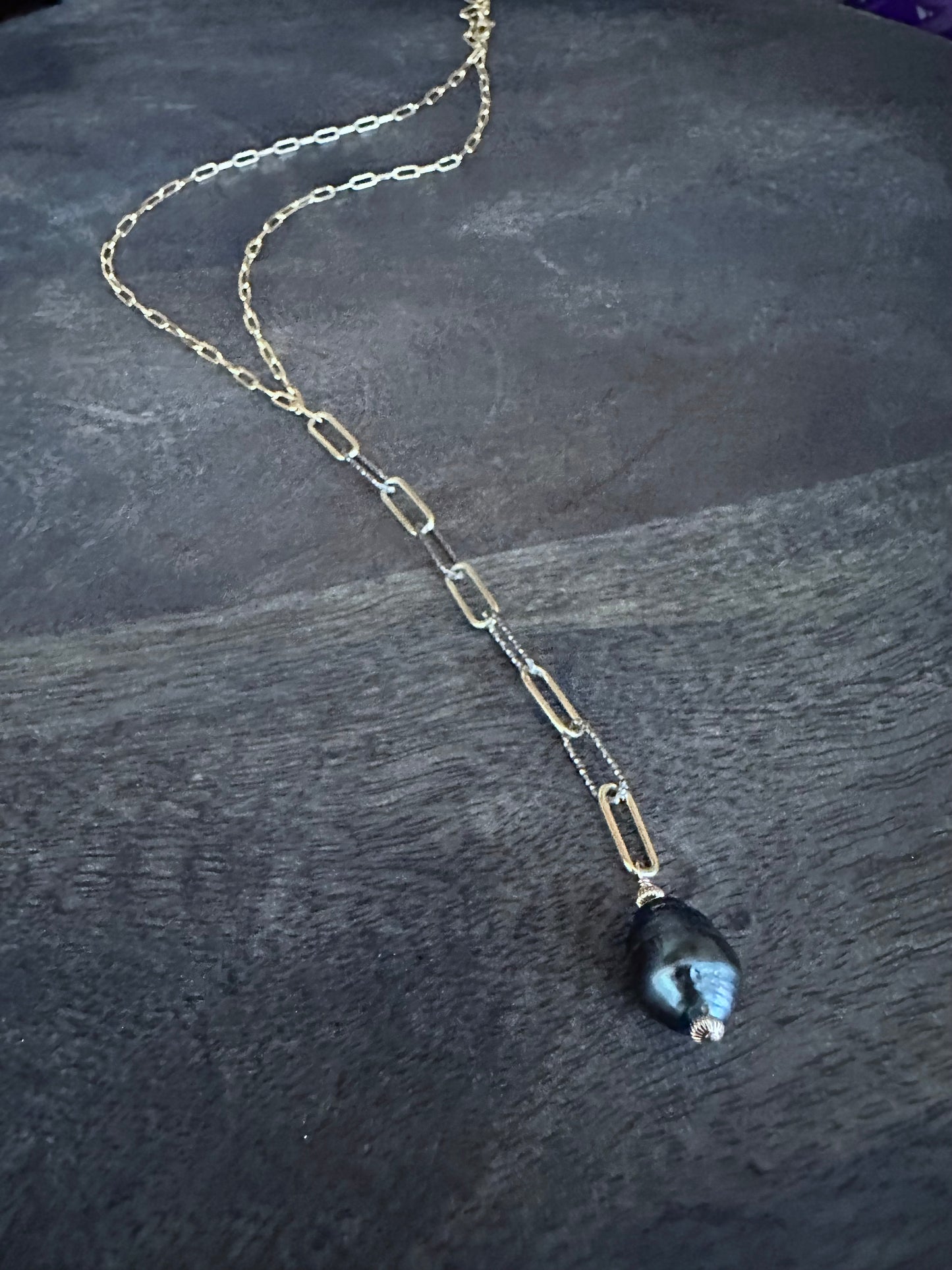 Alchemy Cascade: Long Drop Tahitian Pearl Necklace