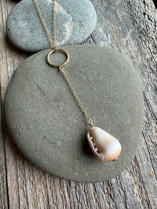Hawaiian Cone Shell Drop Necklace 20"