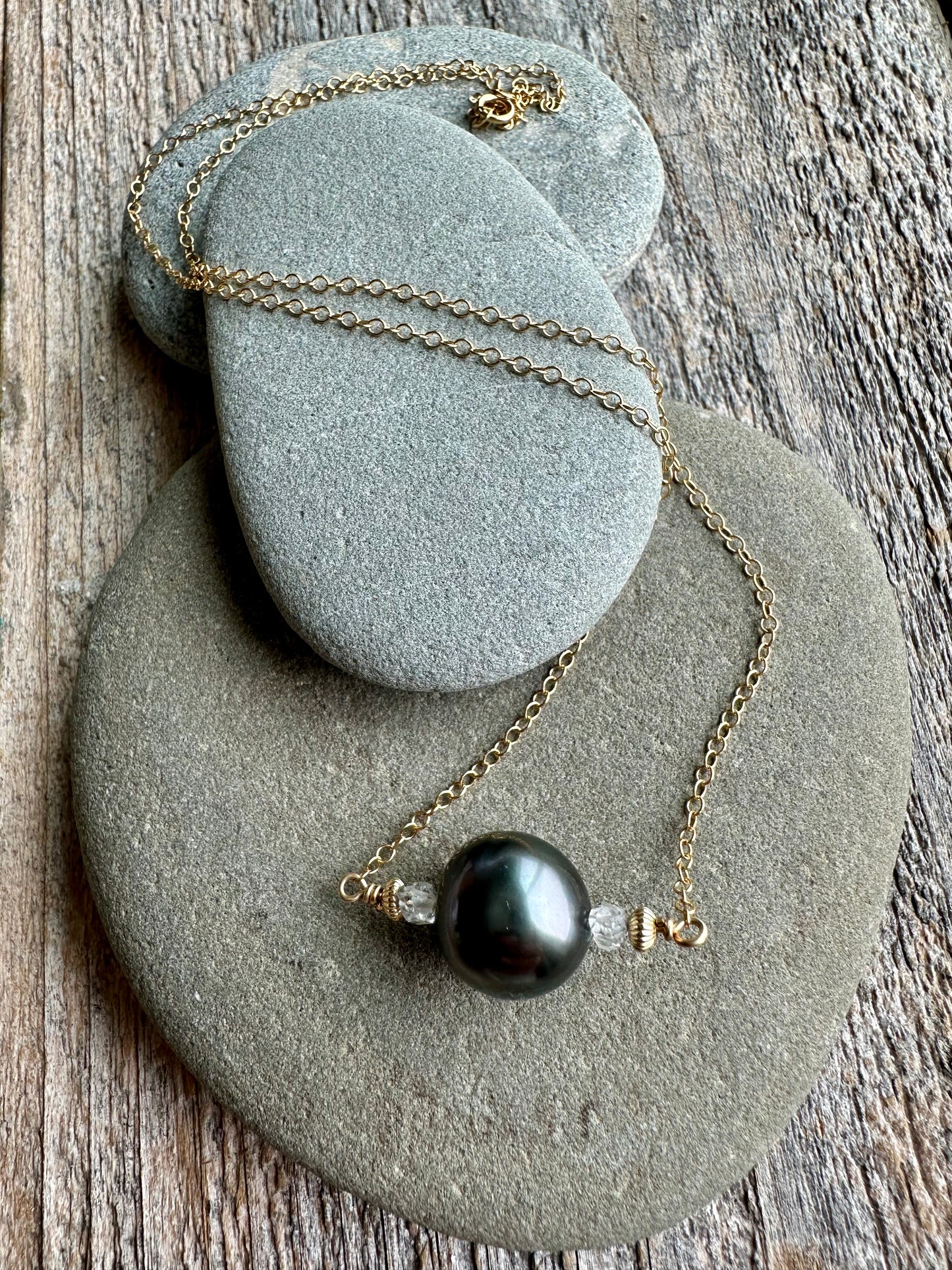 Single Tahitian Pearl Necklace 18"