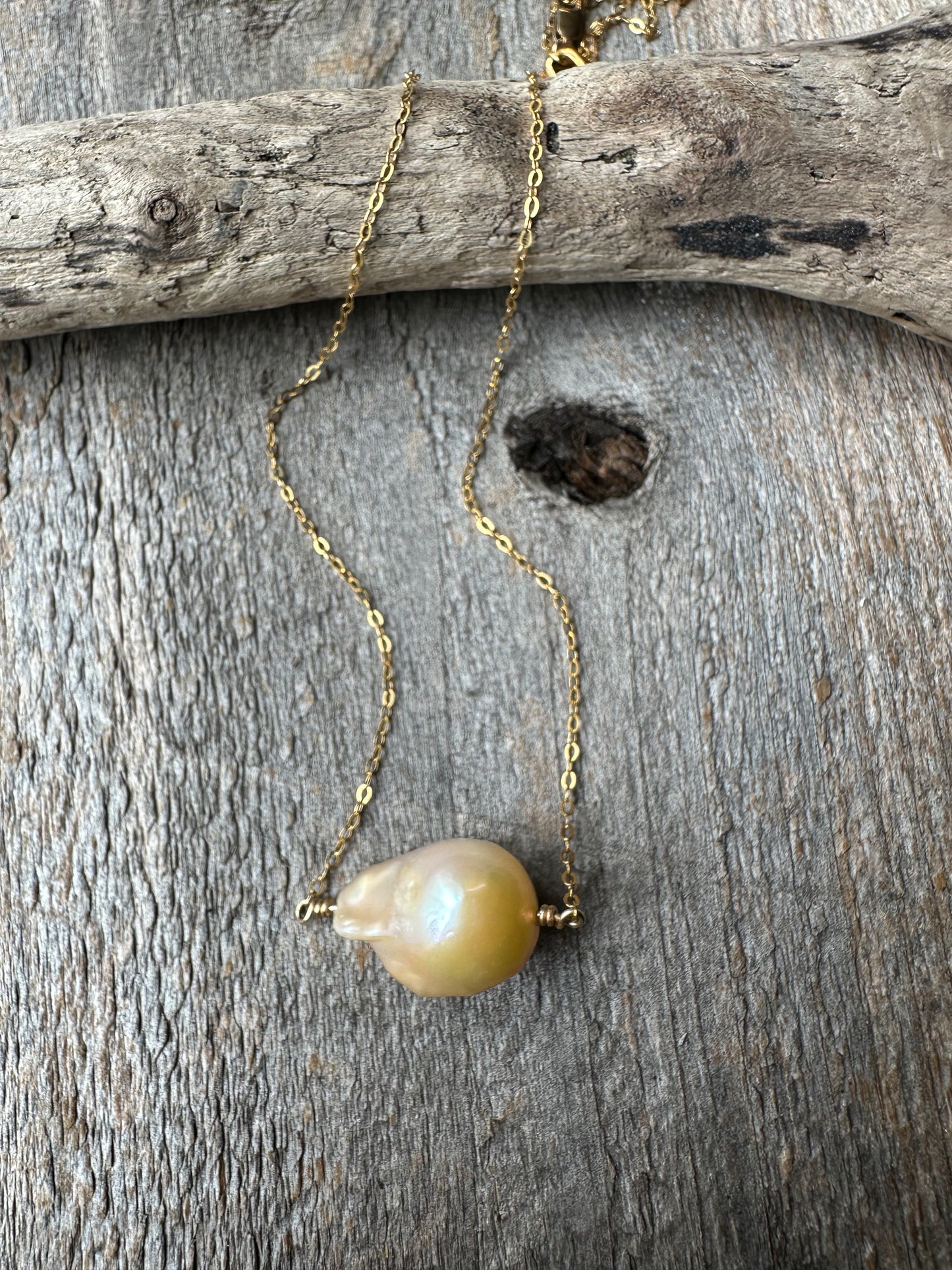 Radiant Rebellion: Fireball Baroque Pearl Necklace