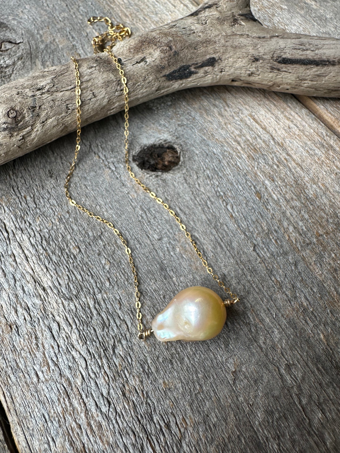 Radiant Rebellion: Fireball Baroque Pearl Necklace