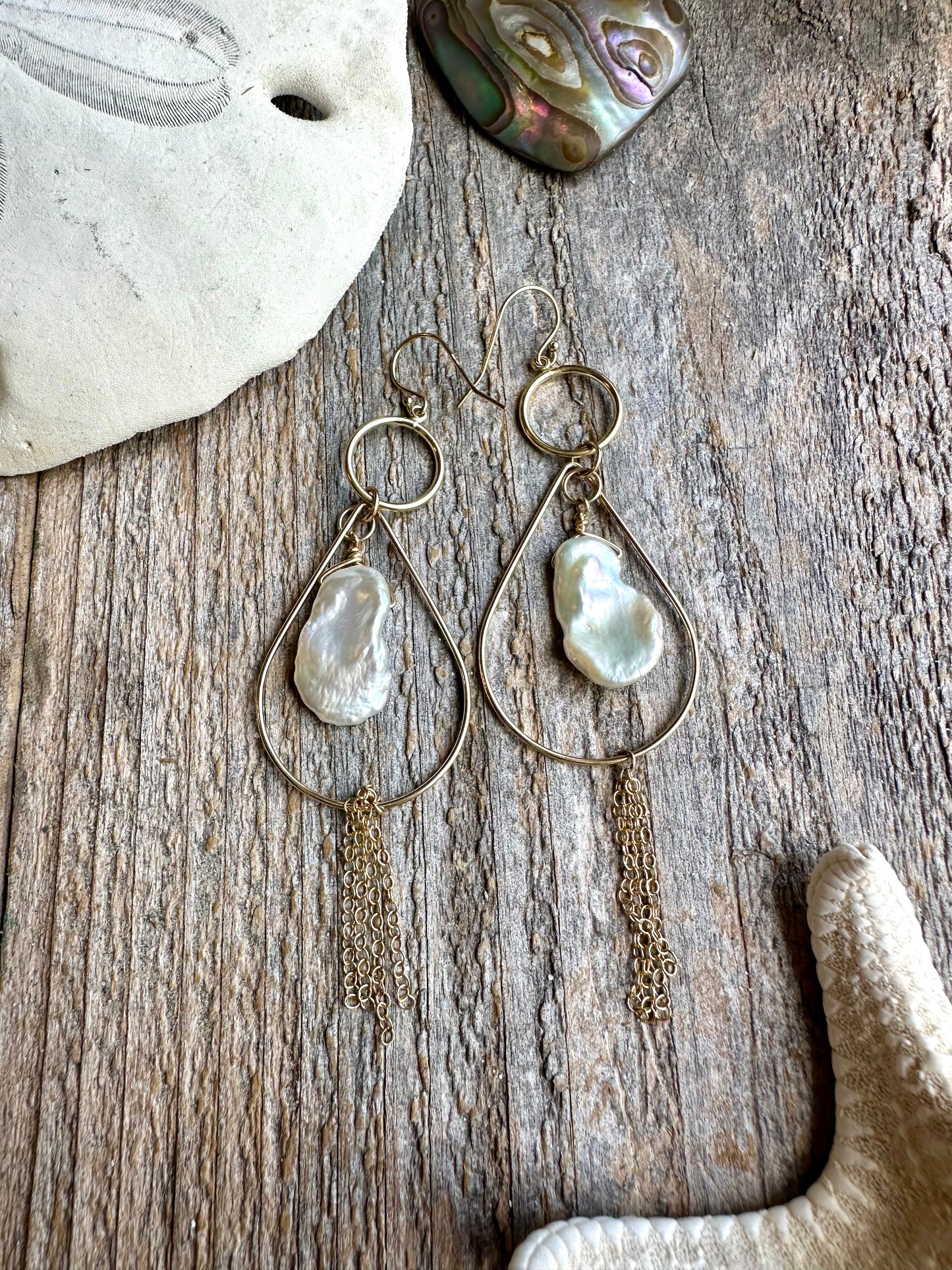 Oceanfall Keshi Pearl Earrings