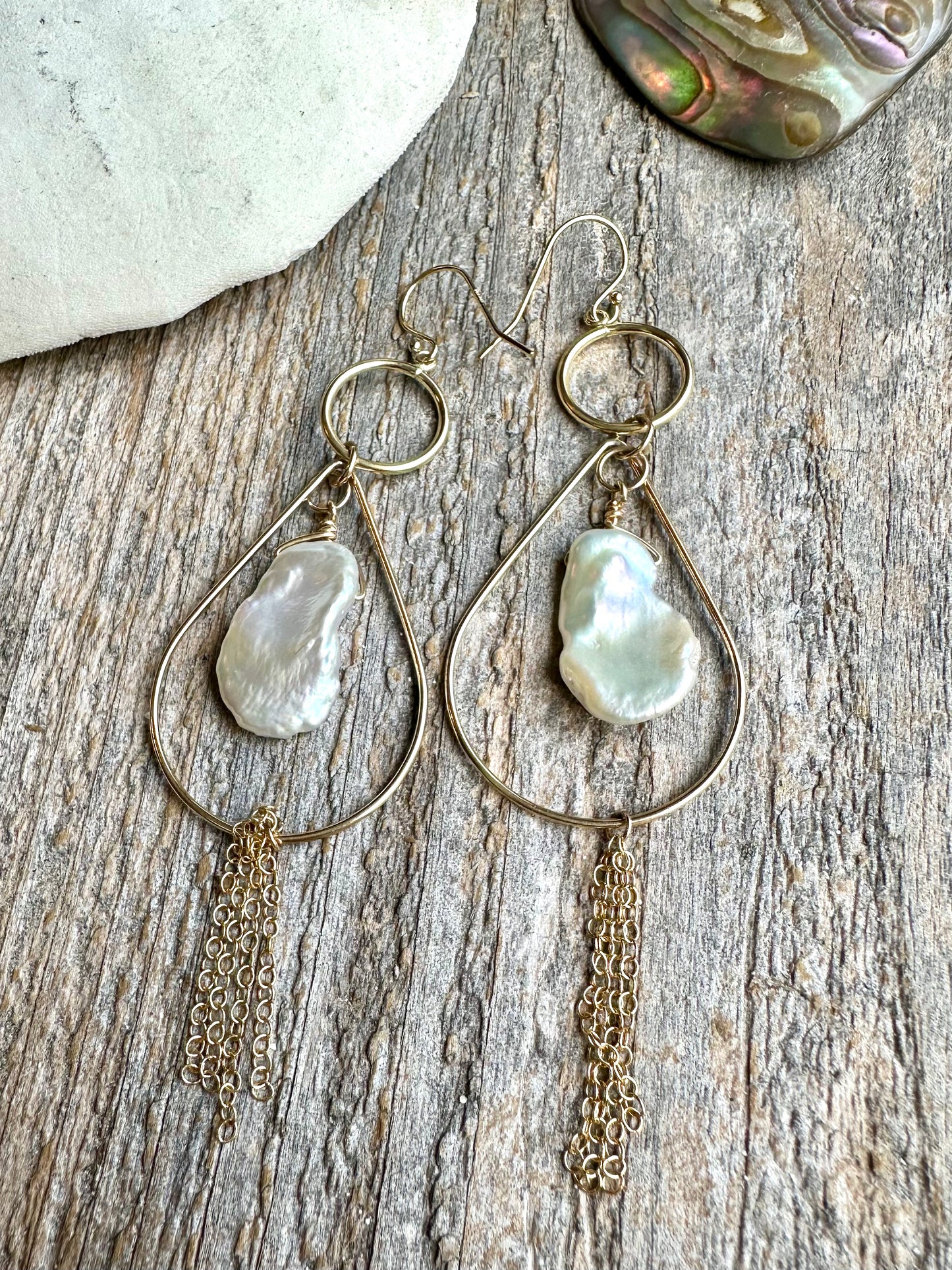Oceanfall Keshi Pearl Earrings