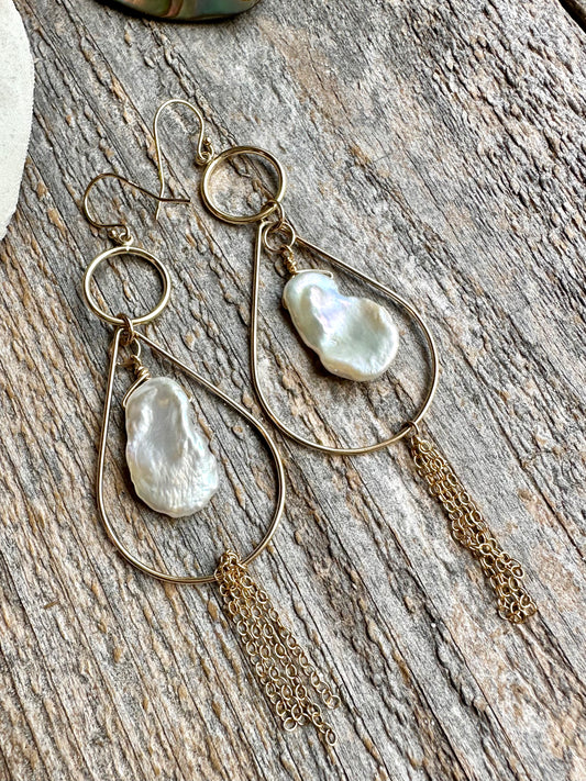 Oceanfall Keshi Pearl Earrings
