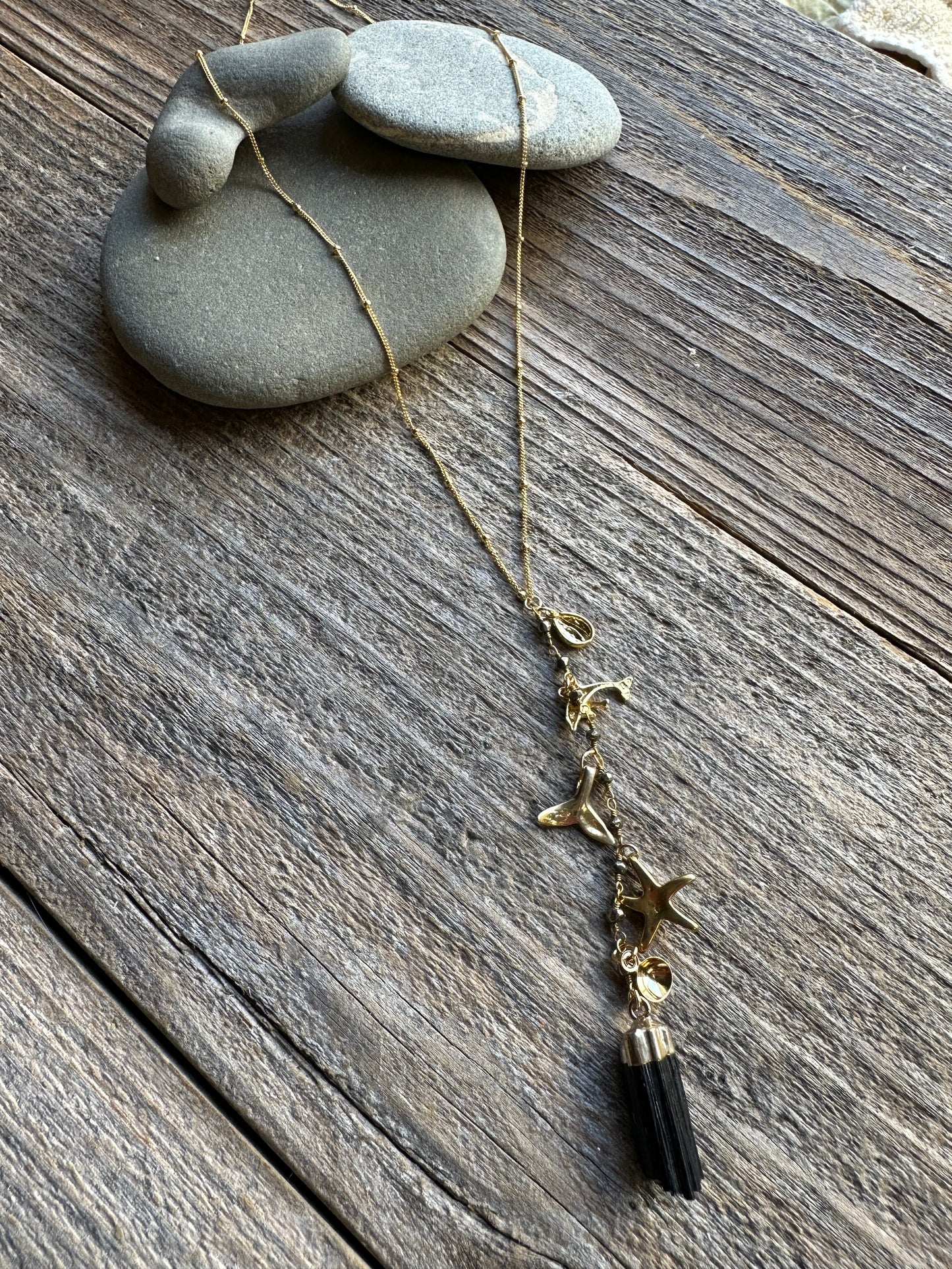 Sea Charm Tourmaline Drop 20" Necklace