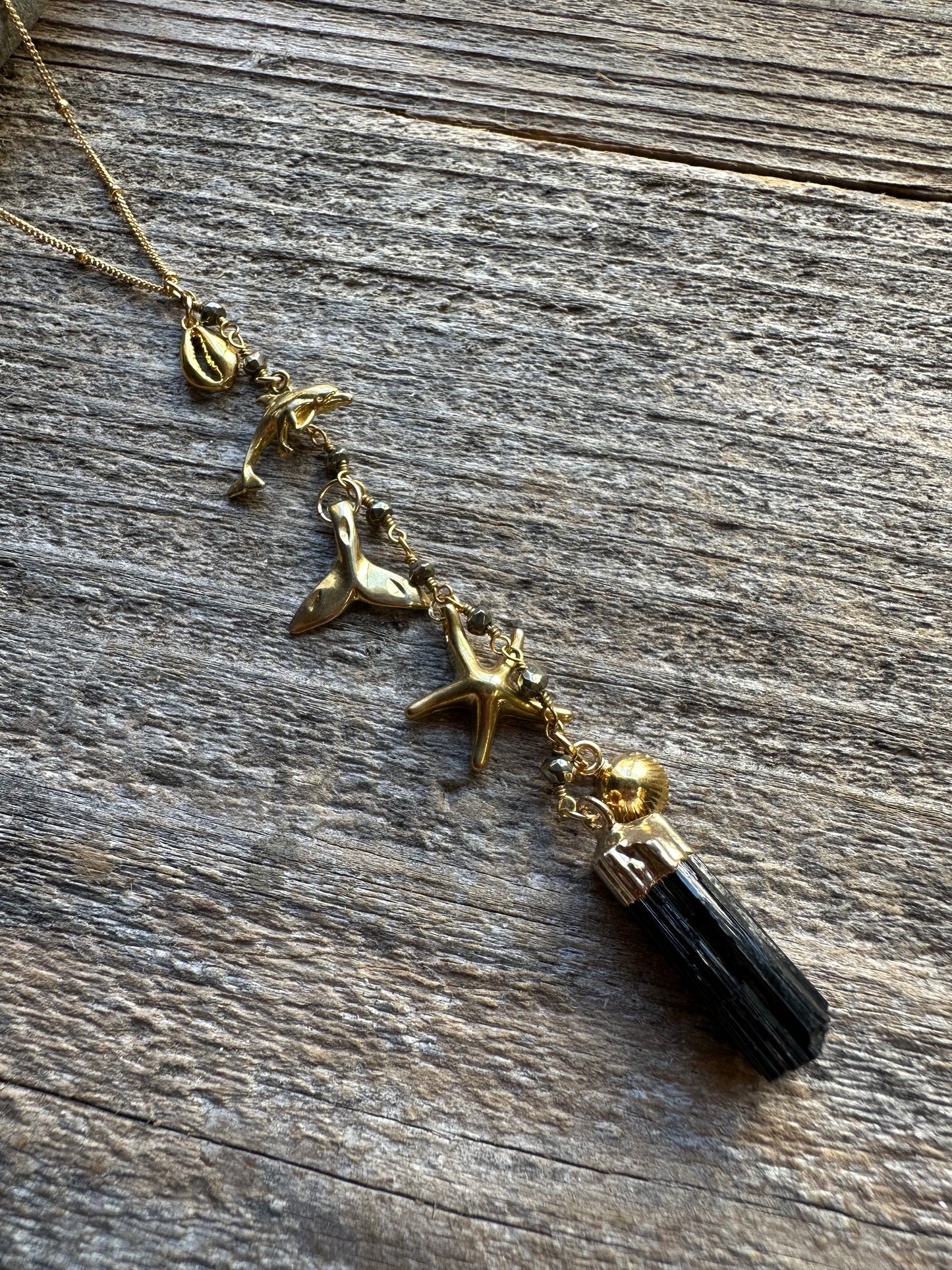 Sea Charm Tourmaline Drop 20" Necklace