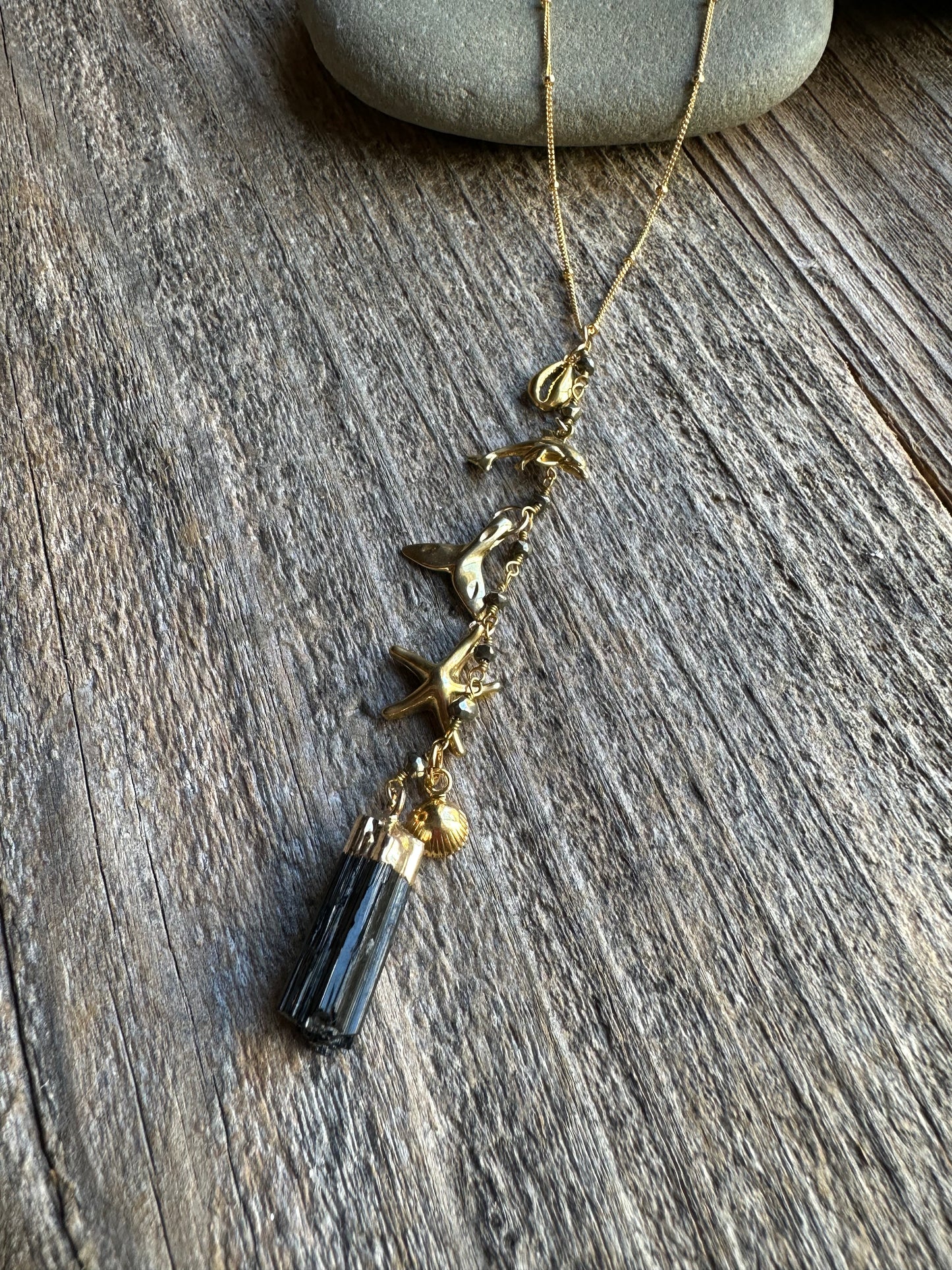 Sea Charm Tourmaline Drop 20" Necklace