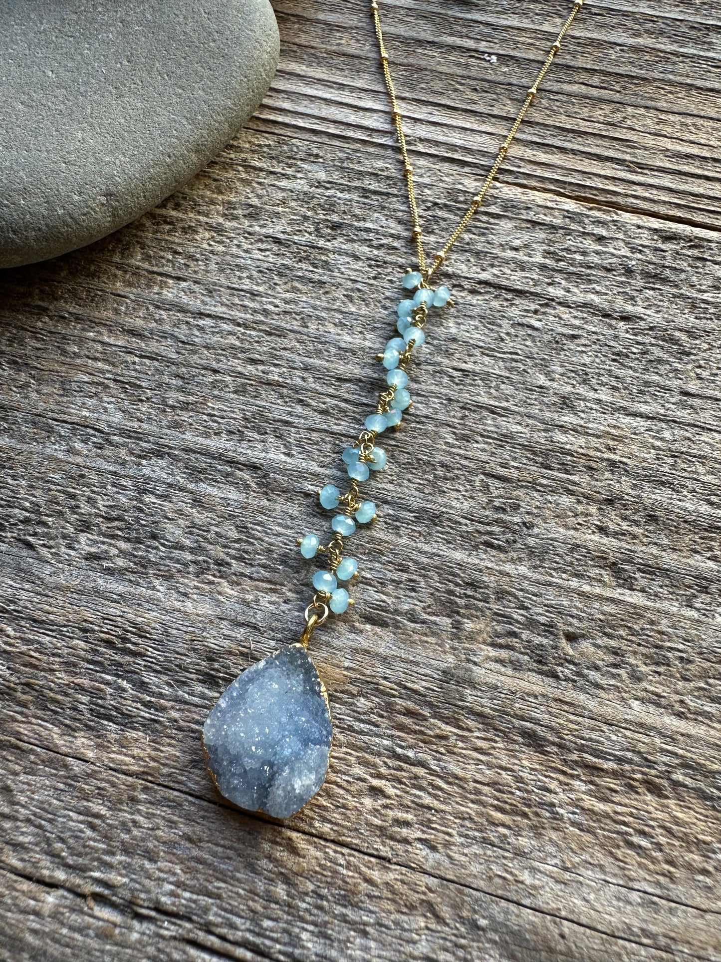 Ocean Spark Druzy Drop 20" Necklaces