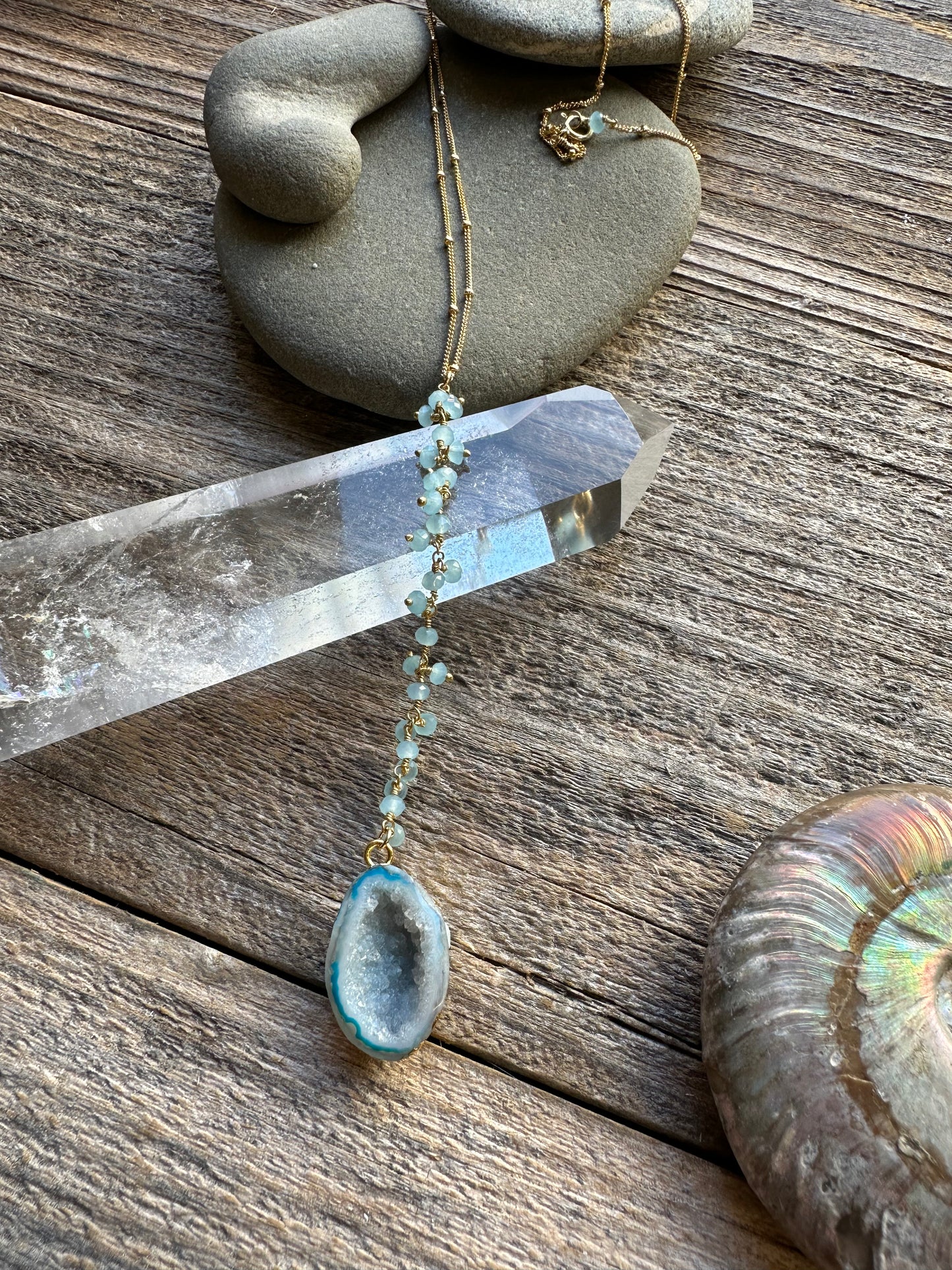 Ocean Spark Druzy Drop 20" Necklaces