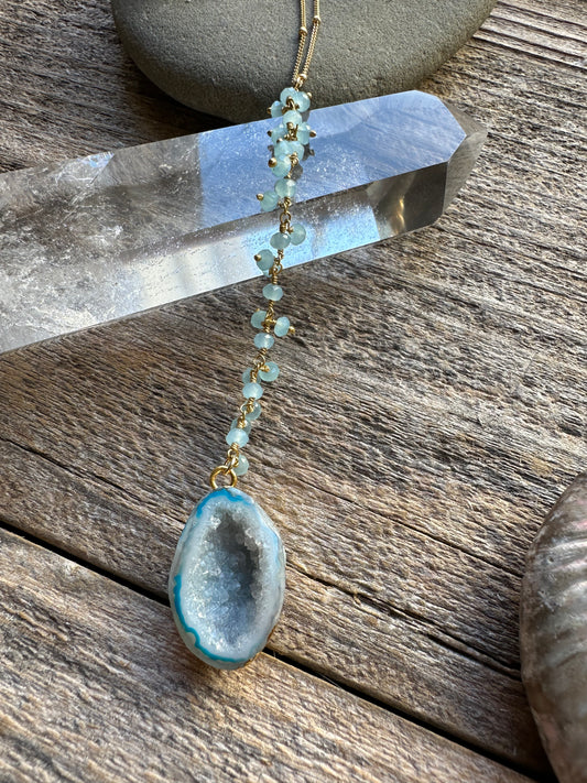 Ocean Spark Druzy Drop 20" Necklaces