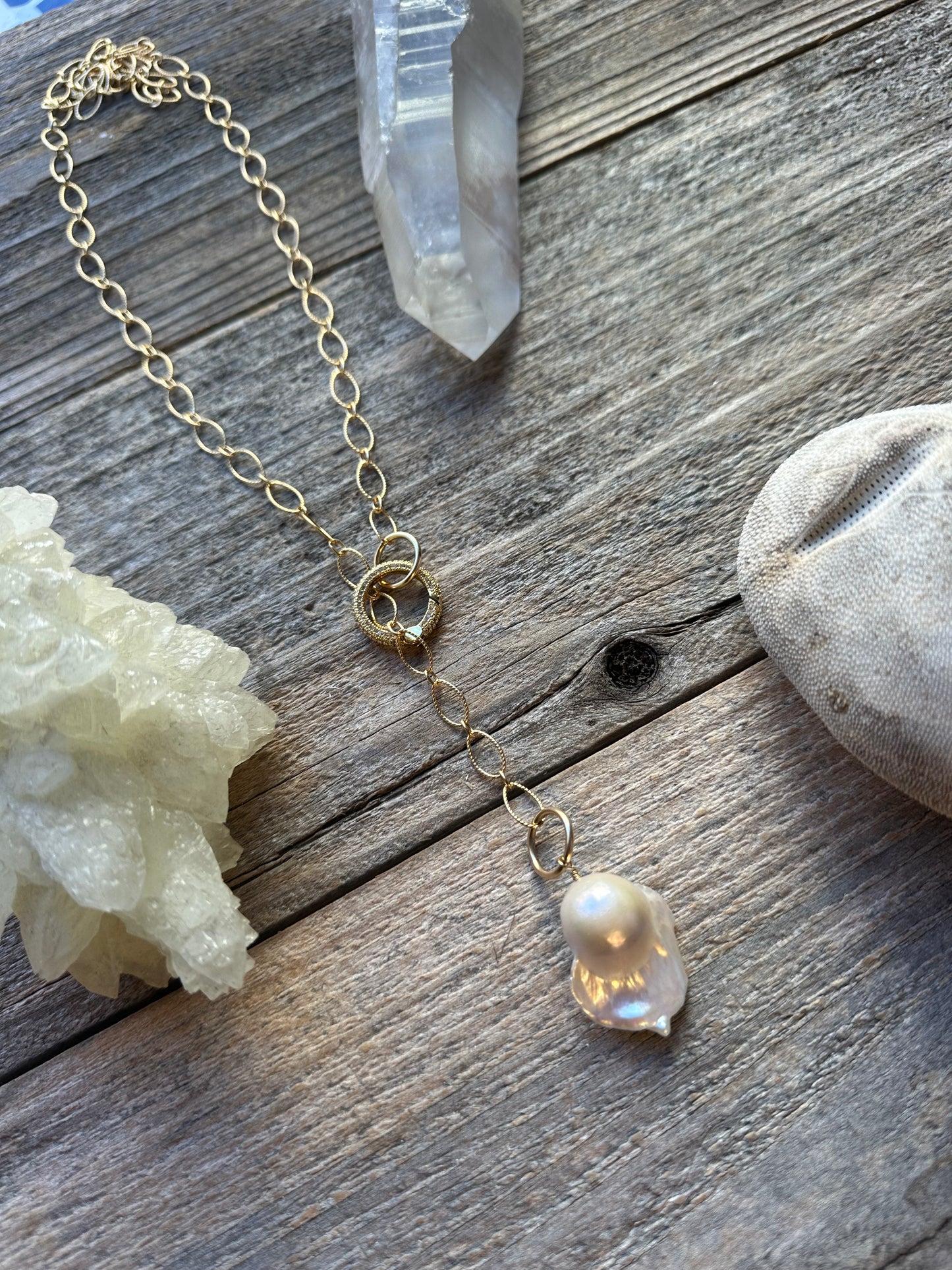 Solstice Fireball Baroque Pearl Lariat