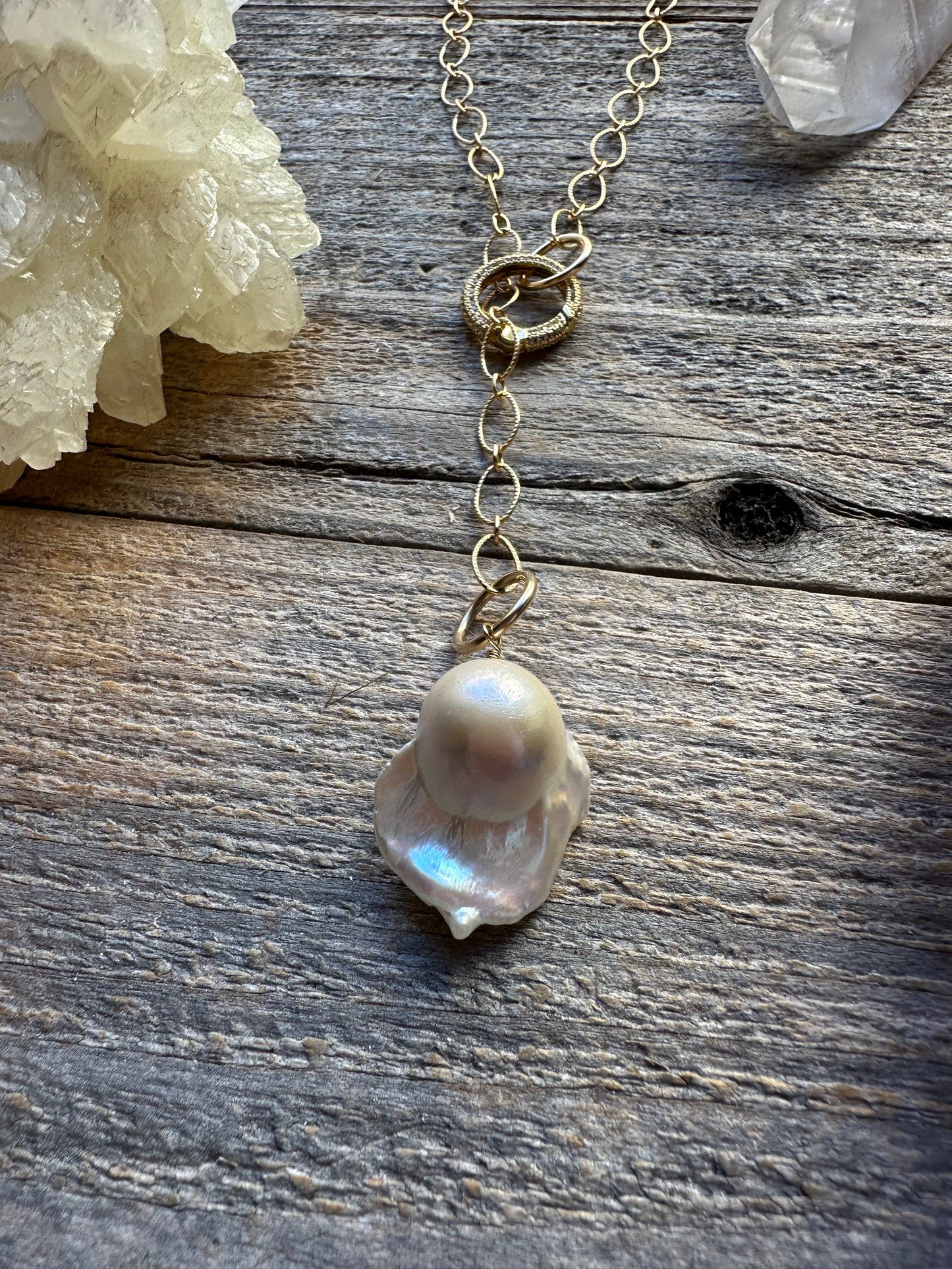 Solstice Fireball Baroque Pearl Lariat