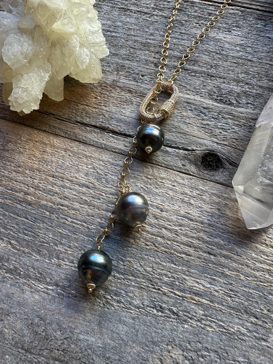 Celestian Current Pearl Lariat 36"