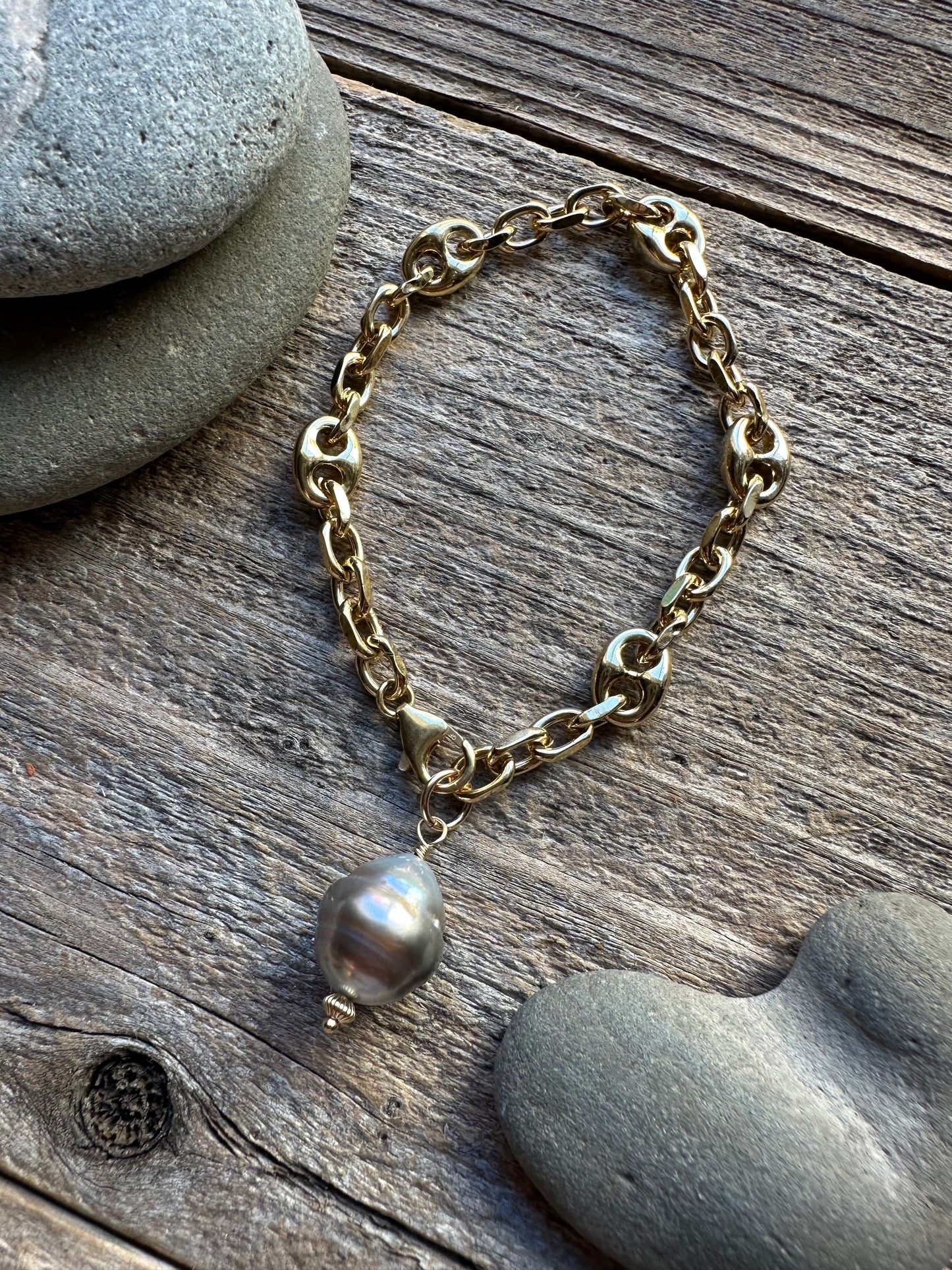 Riviera Link Tahitian Pearl 7.5" Bracelet