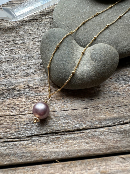 Rosefire Edison Pearl Necklace