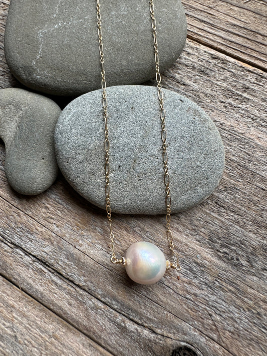 Solara White Edison Pearl Necklace