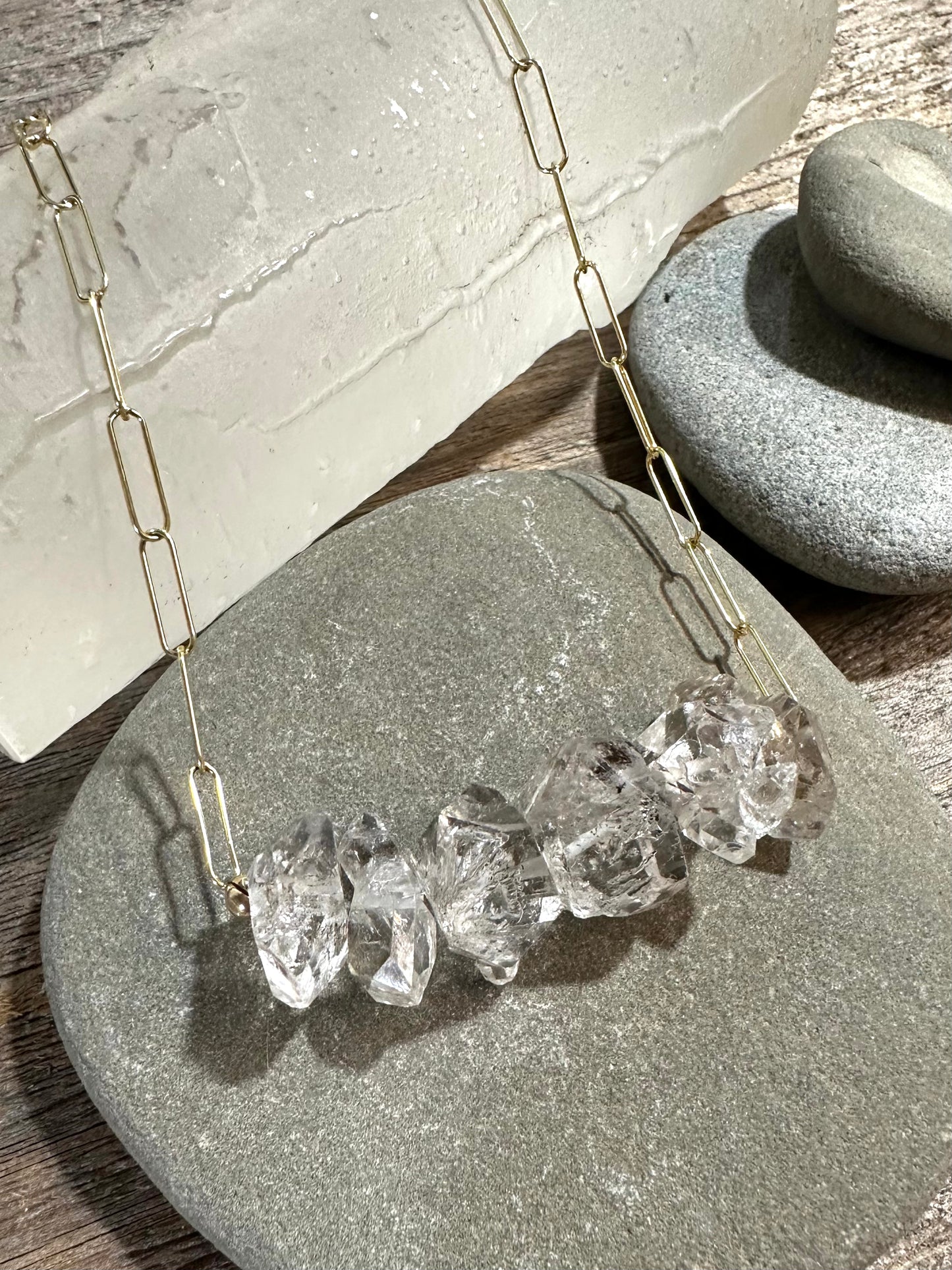 Clarity Bar Herkimer Diamond Necklace