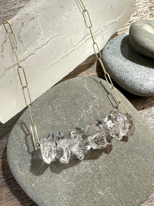 Clarity Bar Herkimer Diamond Necklace