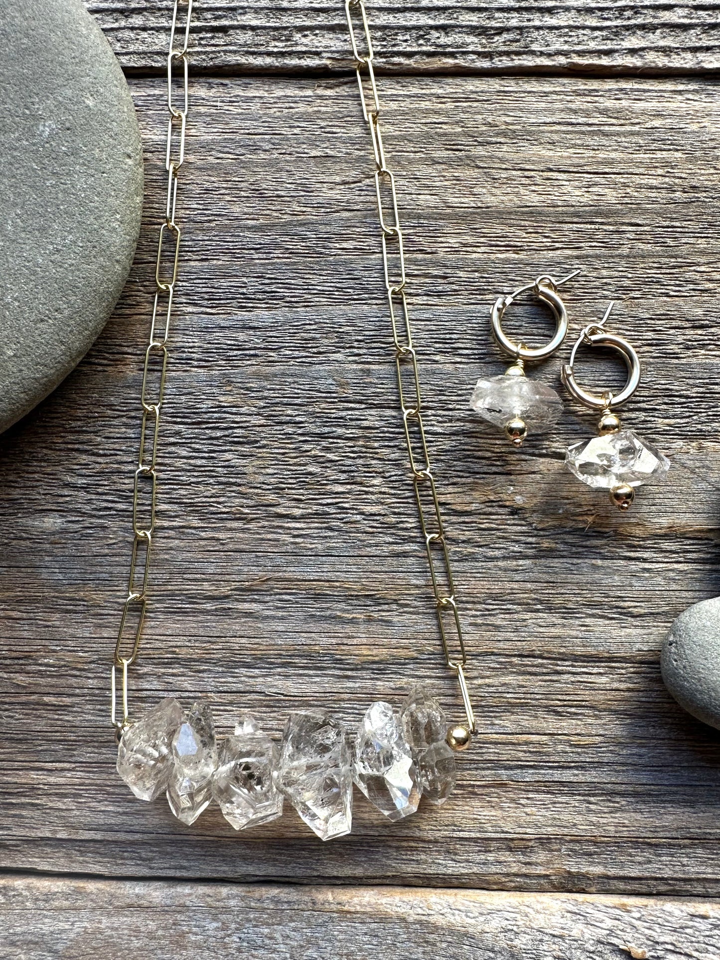 Clarity Bar Herkimer Diamond Necklace
