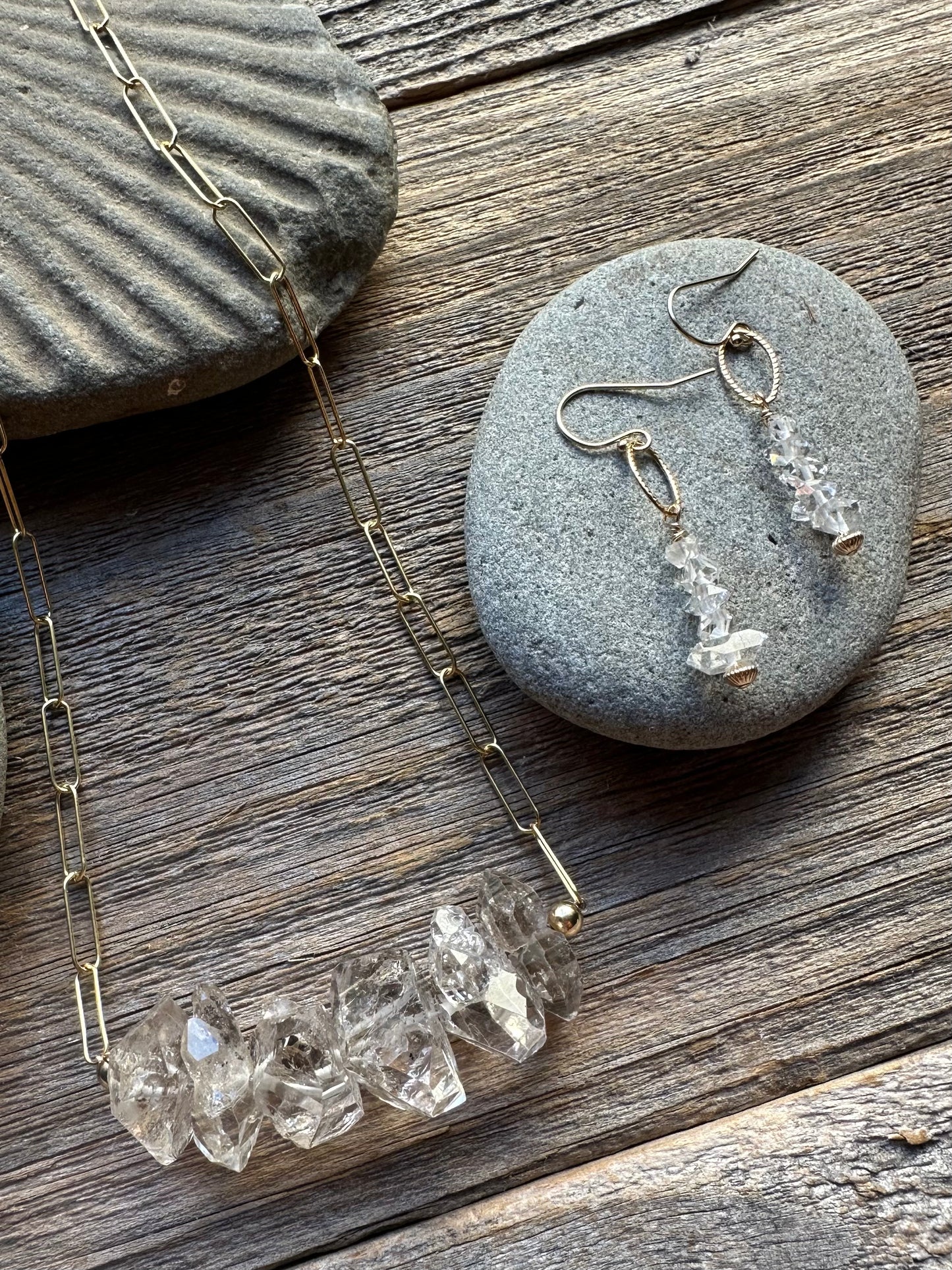 Clarity Stream Herkimer Diamond Earrings