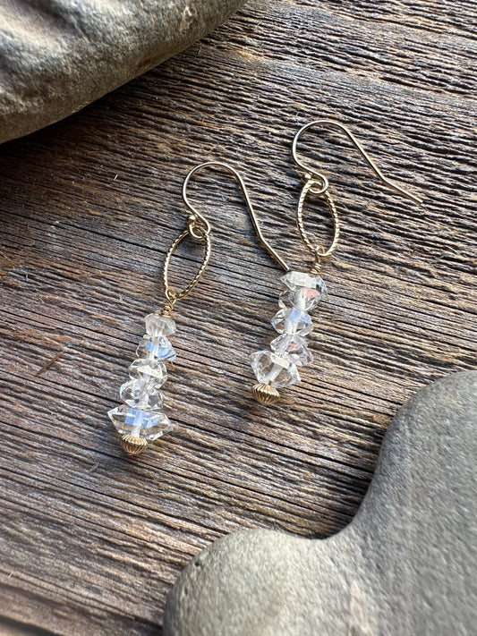 Clarity Stream Herkimer Diamond Earrings