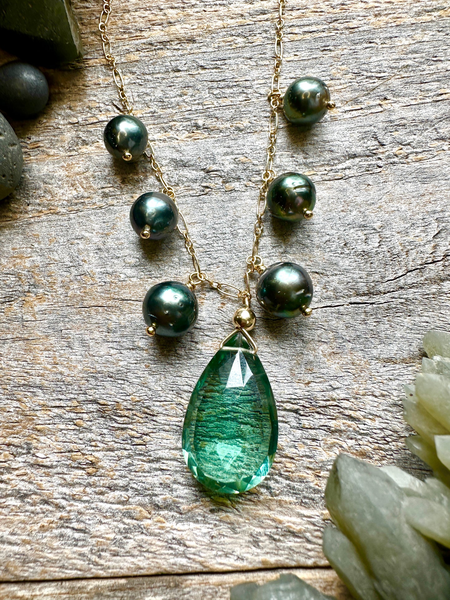 Abyssal Tide: Orbit Necklace No. 1 — Light London Blue Topaz