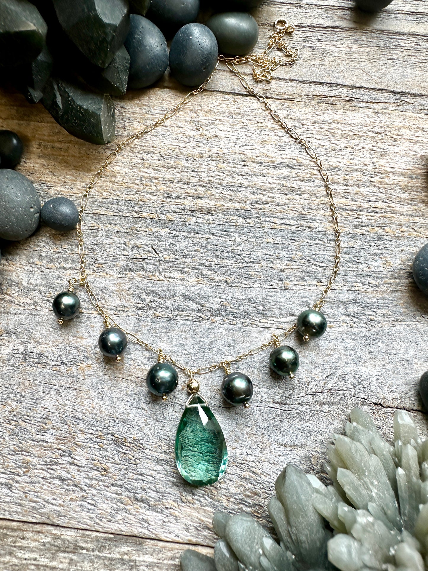 Abyssal Tide: Orbit Necklace No. 1 — Light London Blue Topaz