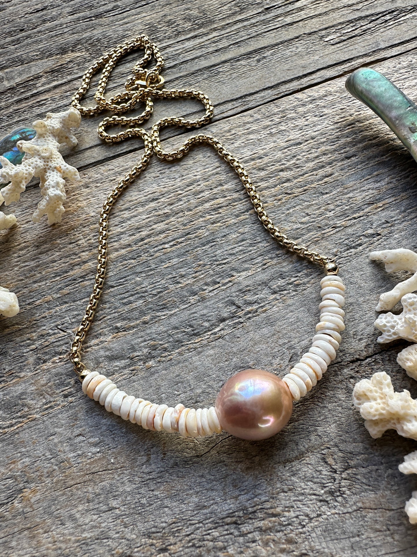 Blush Edison + Puka Shore Bar 26" Necklace