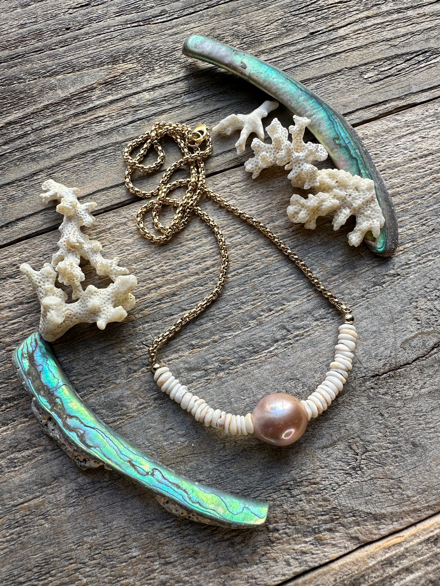 Blush Edison + Puka Shore Bar 26" Necklace