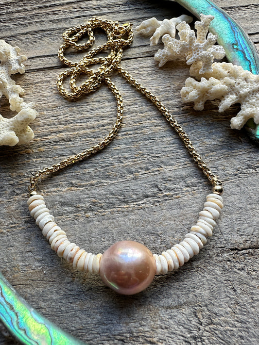 Blush Edison + Puka Shore Bar 26" Necklace