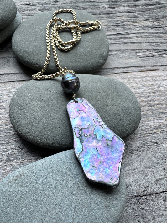 Coastal Talisman Abalone and Tahitian Pearl Necklace