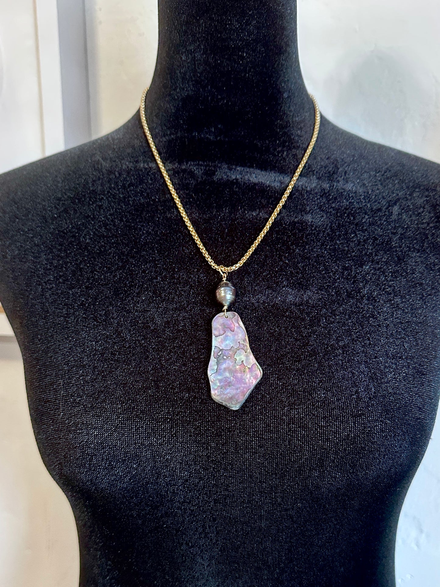 Coastal Talisman Abalone and Tahitian Pearl Necklace