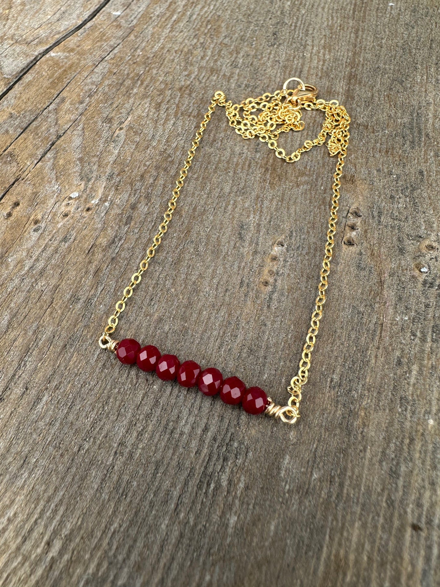 Ignite Passion: Ruby Bar Necklace