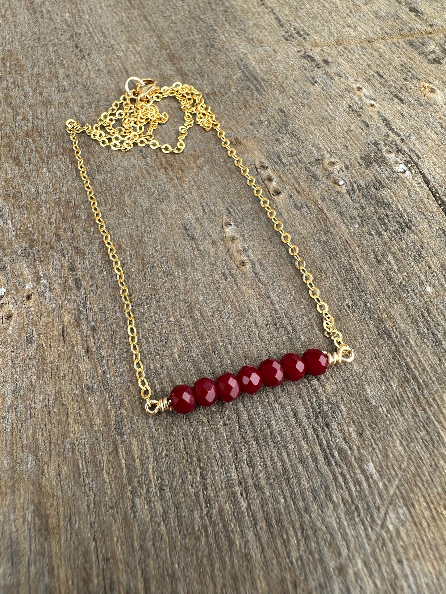 Ignite Passion: Ruby Bar Necklace