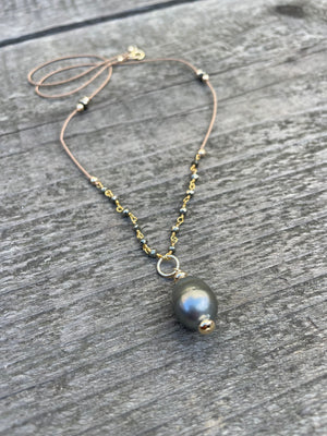 Silk Pyrite Bronze Drop